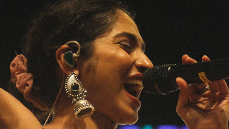 Priya Nair performing on stage