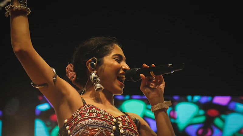 Priya Nair performing on stage